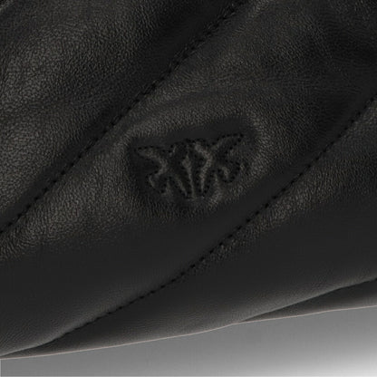 PINKO ショルダーバッグ ベージュ ブラック レザー キルティング 1P22B2-Y6Y3