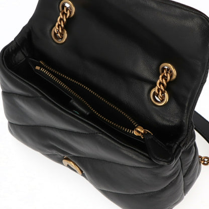 PINKO ショルダーバッグ ベージュ ブラック レザー キルティング 1P22B2-Y6Y3