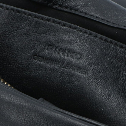 PINKO ショルダーバッグ ベージュ ブラック レザー キルティング 1P22B2-Y6Y3