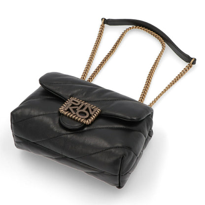 PINKO ショルダーバッグ ベージュ ブラック レザー キルティング 1P22B2-Y6Y3