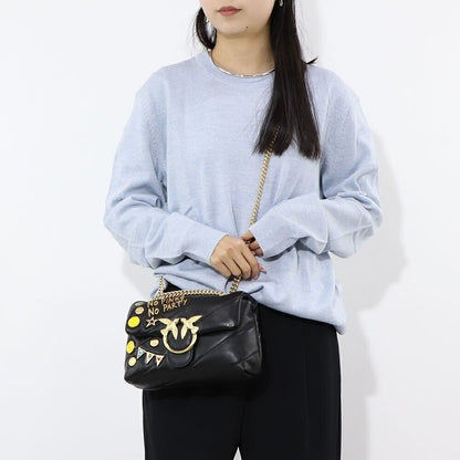PINKO ショルダーバッグ ブラック レザー スタッズ 1P22CY-Y7GC