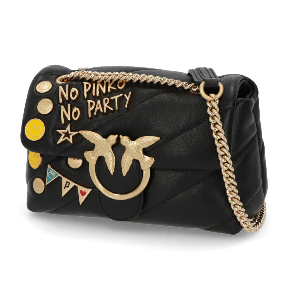 PINKO ショルダーバッグ ブラック レザー スタッズ 1P22CY-Y7GC