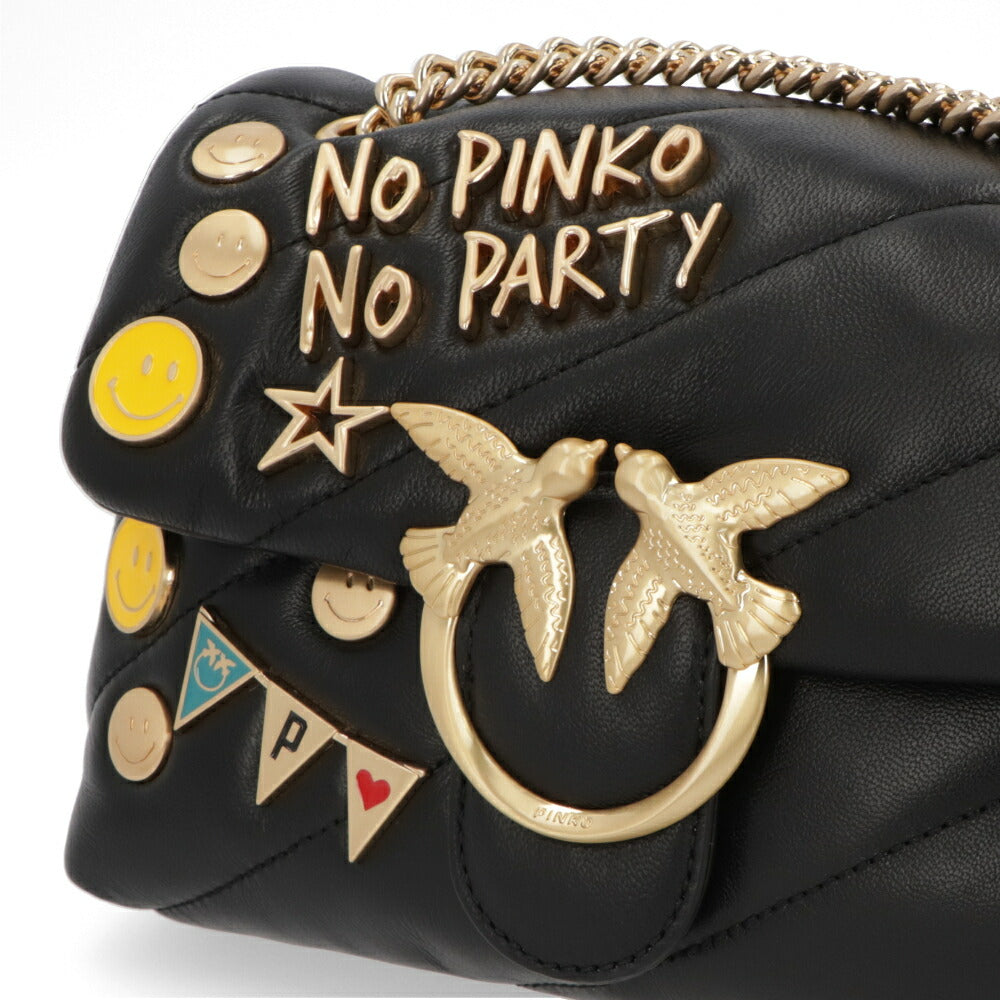 PINKO ショルダーバッグ ブラック レザー スタッズ 1P22CY-Y7GC