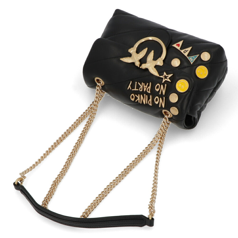 PINKO ショルダーバッグ ブラック レザー スタッズ 1P22CY-Y7GC
