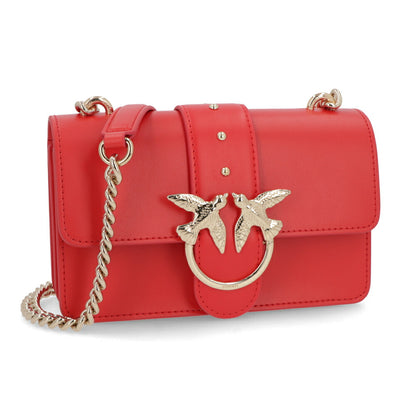 PINKO ショルダーバッグ レッド ブラック レザー 1P21R4-Y5FF