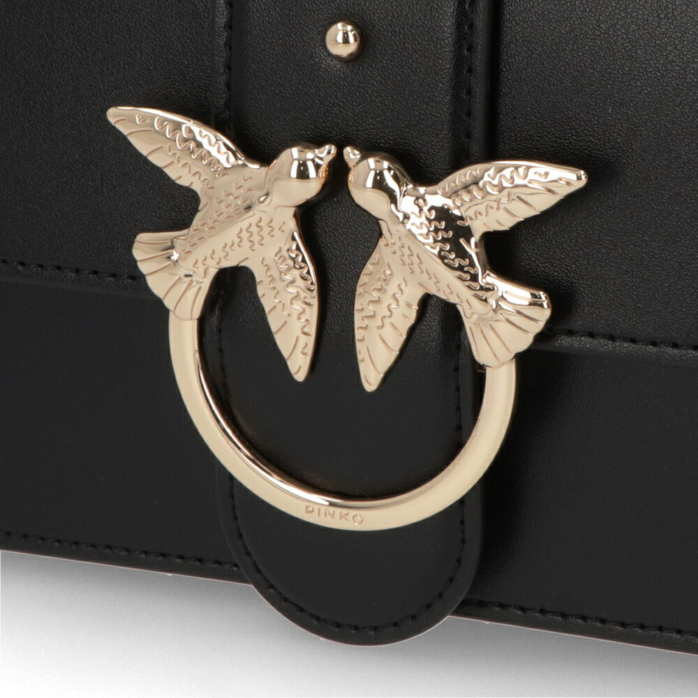 PINKO ショルダーバッグ レッド ブラック レザー 1P21R4-Y5FF