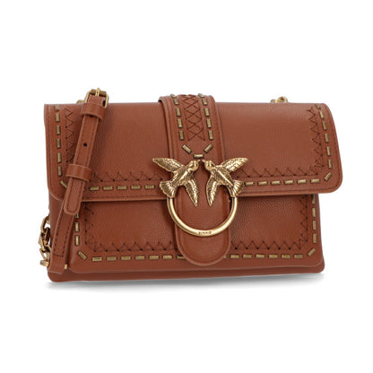 PINKO ショルダーバッグ ブラウン ブラック レザー 1P21SQ-Y65Z