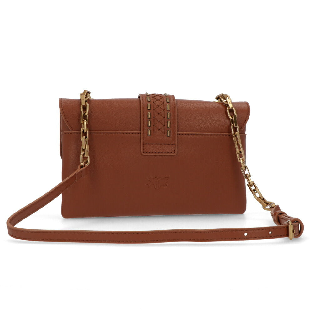 PINKO ショルダーバッグ ブラウン ブラック レザー 1P21SQ-Y65Z