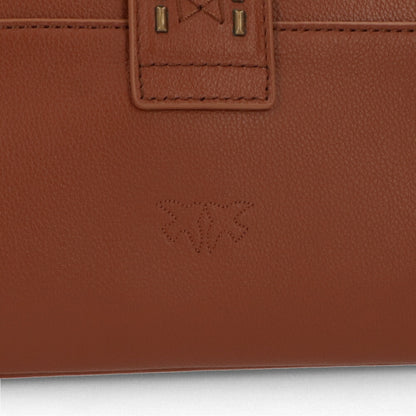 PINKO ショルダーバッグ ブラウン ブラック レザー 1P21SQ-Y65Z