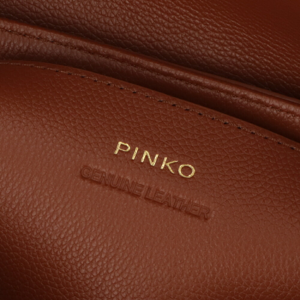 PINKO ショルダーバッグ ブラウン ブラック レザー 1P21SQ-Y65Z