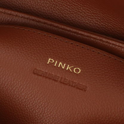 PINKO ショルダーバッグ ブラウン ブラック レザー 1P21SQ-Y65Z