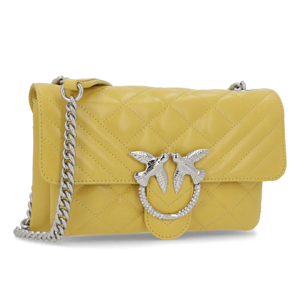 PINKO ショルダーバッグ オレンジ イエロー レザー キルティング 1P21ND-Y66H