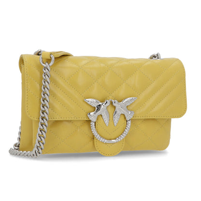 PINKO ショルダーバッグ オレンジ イエロー レザー キルティング 1P21ND-Y66H