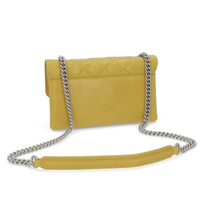 PINKO ショルダーバッグ オレンジ イエロー レザー キルティング 1P21ND-Y66H