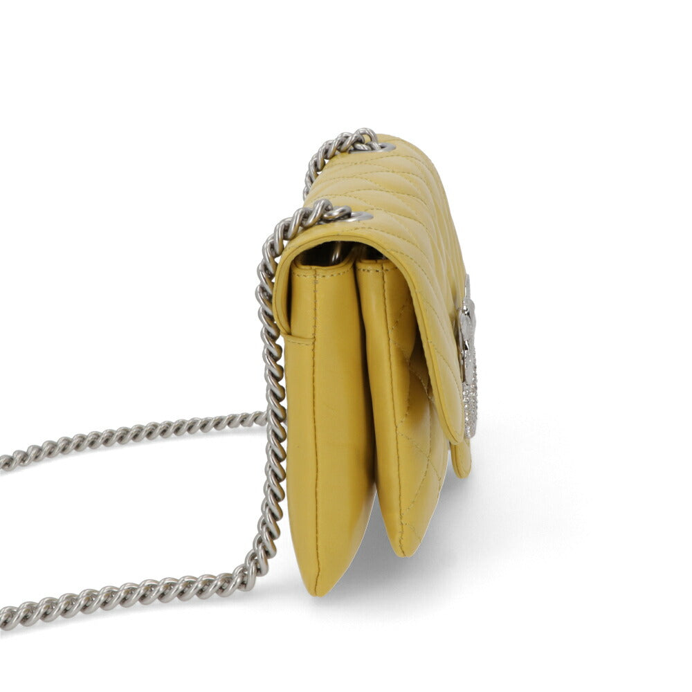 PINKO ショルダーバッグ オレンジ イエロー レザー キルティング 1P21ND-Y66H