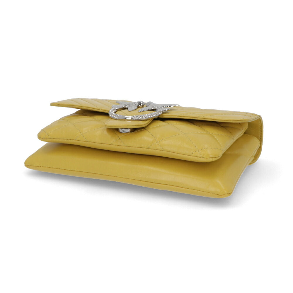 PINKO ショルダーバッグ オレンジ イエロー レザー キルティング 1P21ND-Y66H