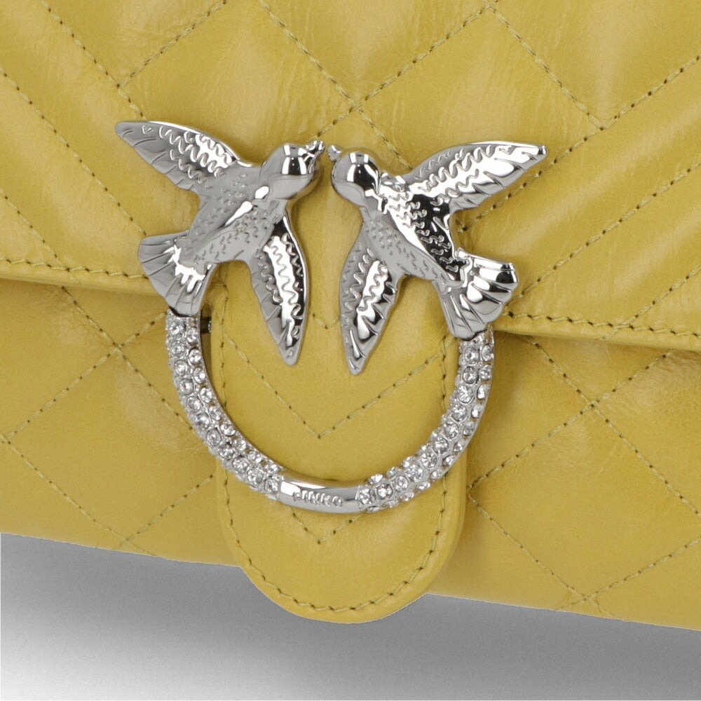 PINKO ショルダーバッグ オレンジ イエロー レザー キルティング 1P21ND-Y66H