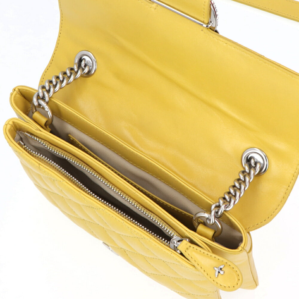 PINKO ショルダーバッグ オレンジ イエロー レザー キルティング 1P21ND-Y66H