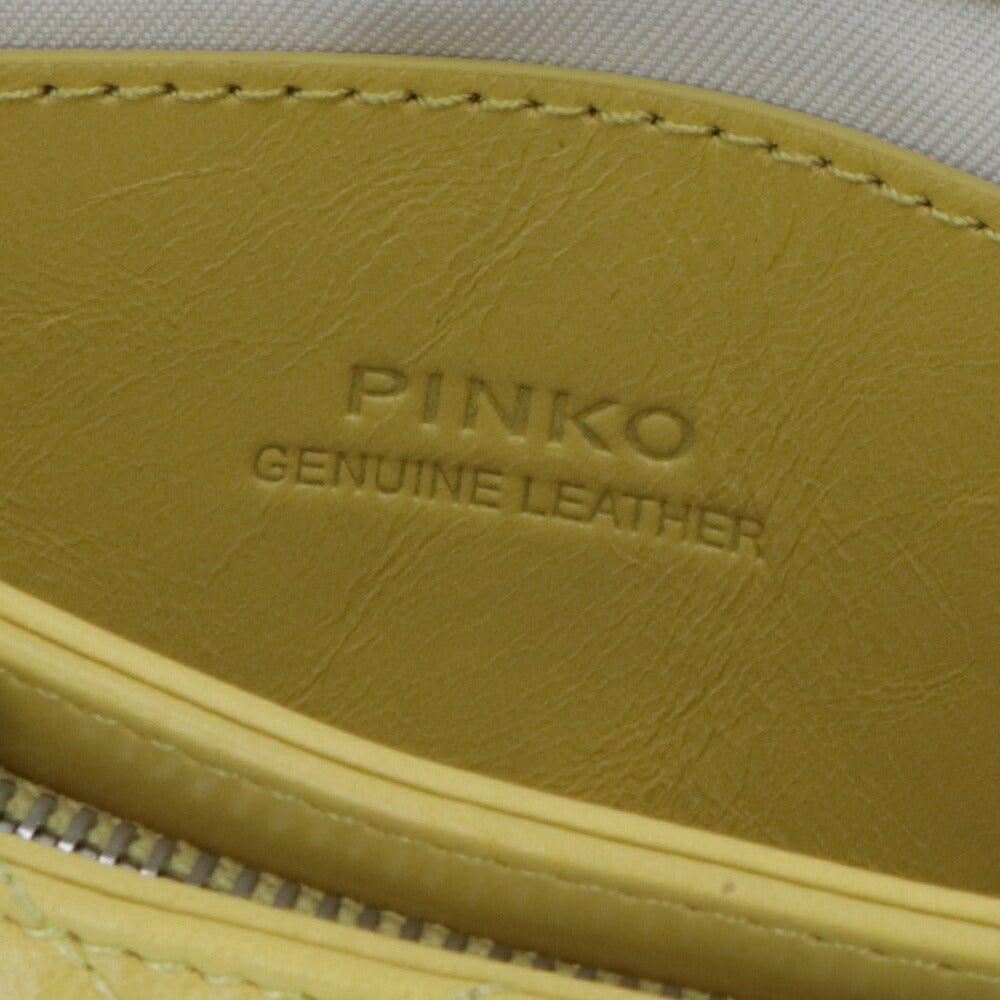 PINKO ショルダーバッグ オレンジ イエロー レザー キルティング 1P21ND-Y66H