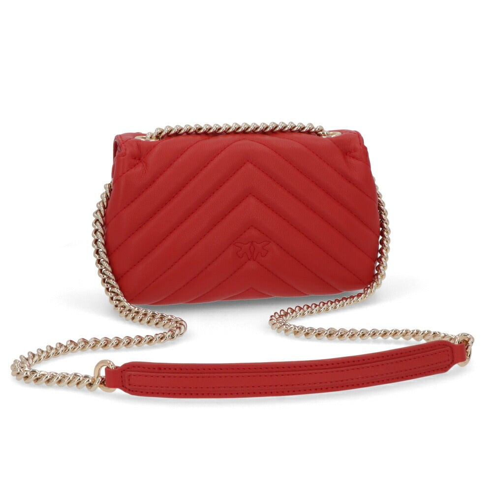 PINKO ショルダーバッグ レッド ブラック レザー スタッズ 1P21PY-Y67B