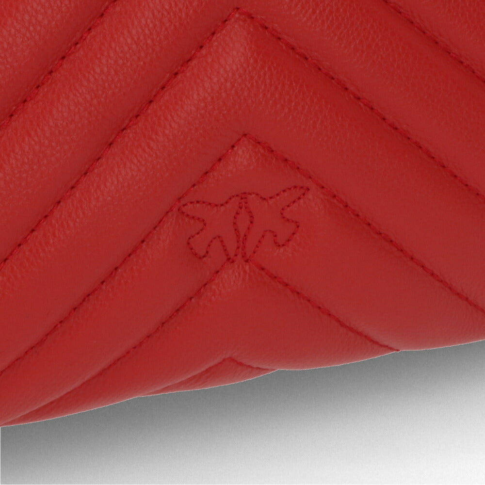 PINKO ショルダーバッグ レッド ブラック レザー スタッズ 1P21PY-Y67B