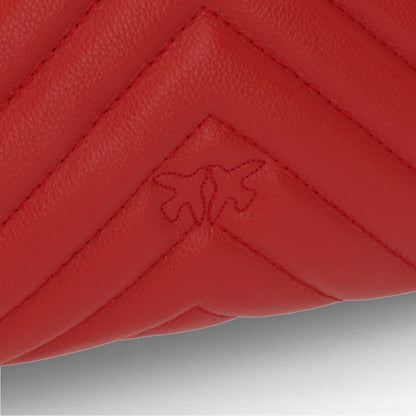 PINKO ショルダーバッグ レッド ブラック レザー スタッズ 1P21PY-Y67B