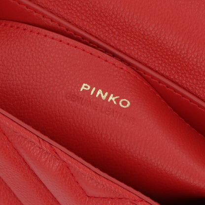 PINKO ショルダーバッグ レッド ブラック レザー スタッズ 1P21PY-Y67B