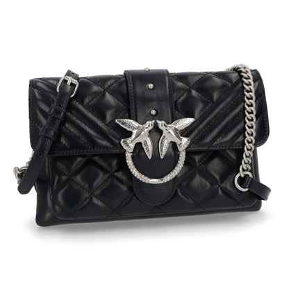 PINKO ショルダーバッグ ネイビー レザー キルティング 1P21UT-Y6MB