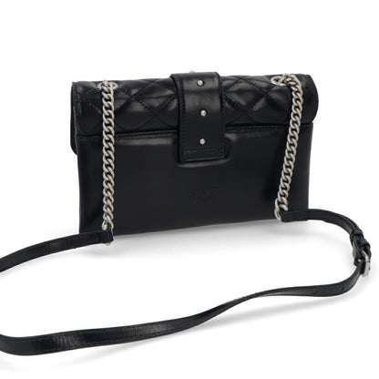 PINKO ショルダーバッグ ネイビー レザー キルティング 1P21UT-Y6MB