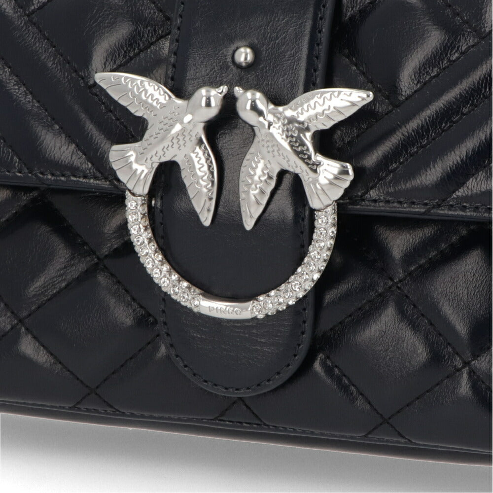 PINKO ショルダーバッグ ネイビー レザー キルティング 1P21UT-Y6MB