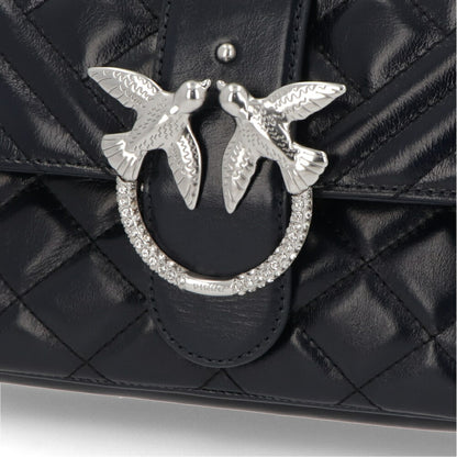 PINKO ショルダーバッグ ネイビー レザー キルティング 1P21UT-Y6MB