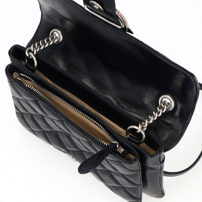 PINKO ショルダーバッグ ネイビー レザー キルティング 1P21UT-Y6MB