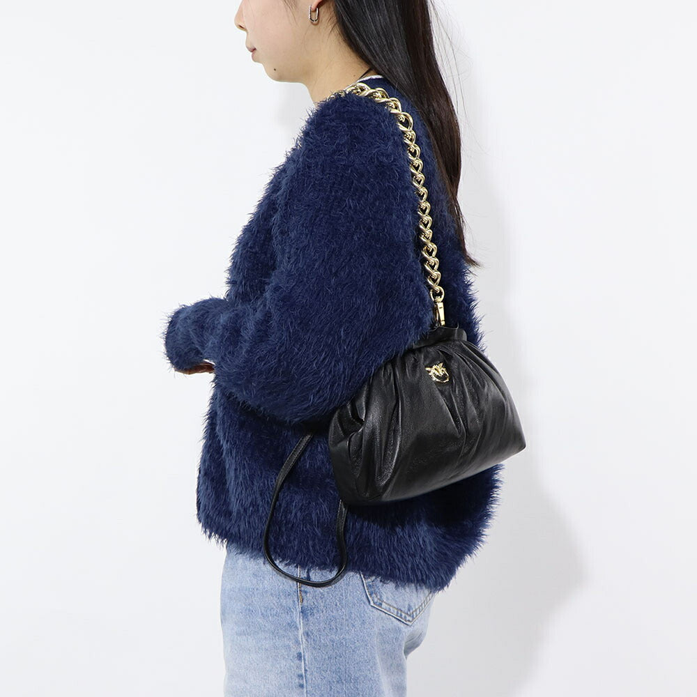 PINKO ショルダーバッグ ブラック レザー 1P22BG-Y7FQ
