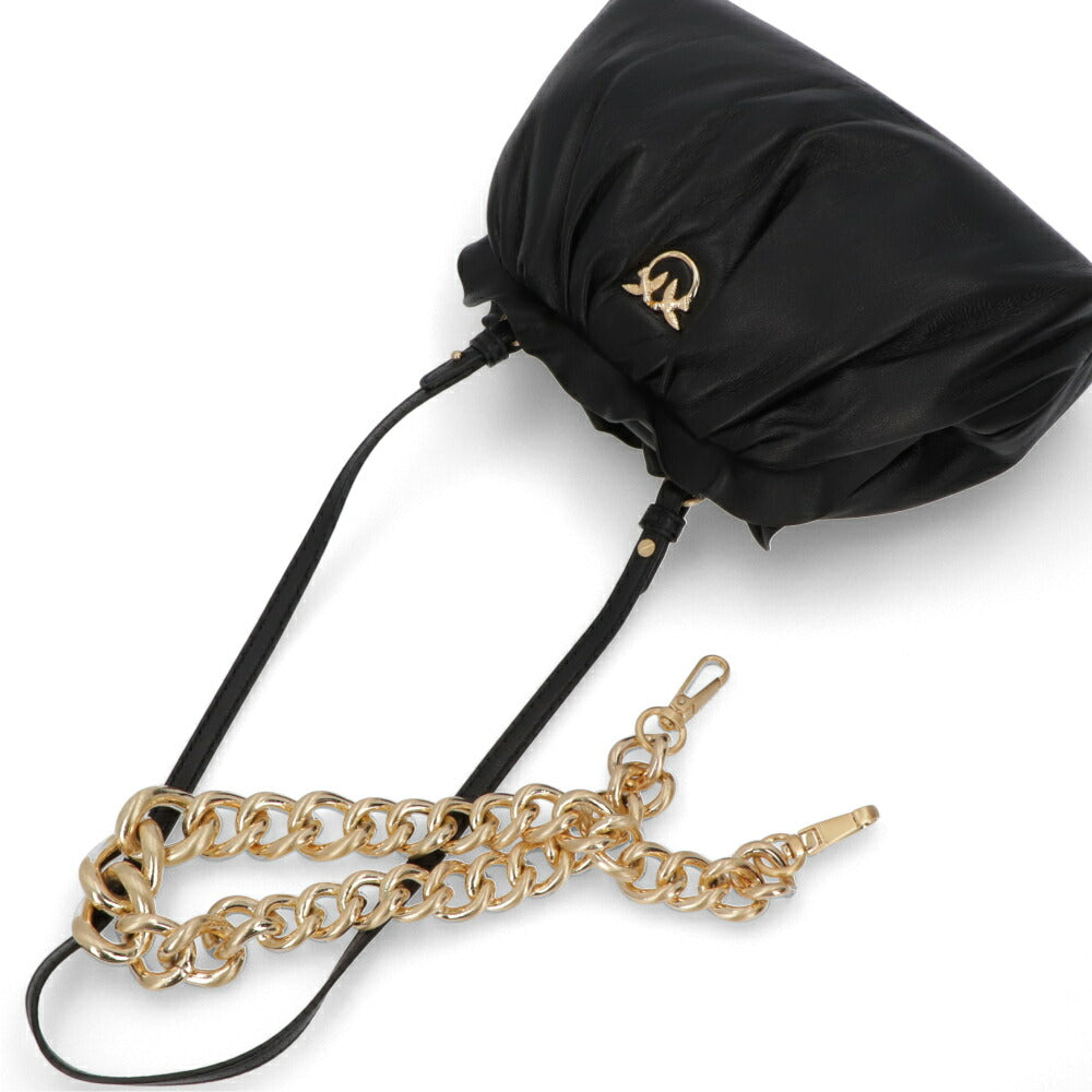 PINKO ショルダーバッグ ブラック レザー 1P22BG-Y7FQ