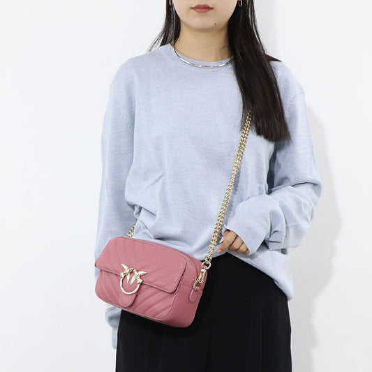 PINKO ショルダーバッグ ピンク レザー キルティング 1P21QY-Y677