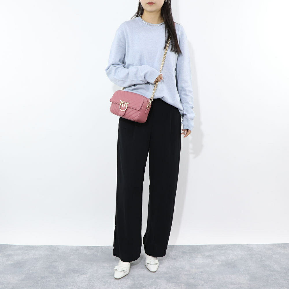 PINKO ショルダーバッグ ピンク レザー キルティング 1P21QY-Y677