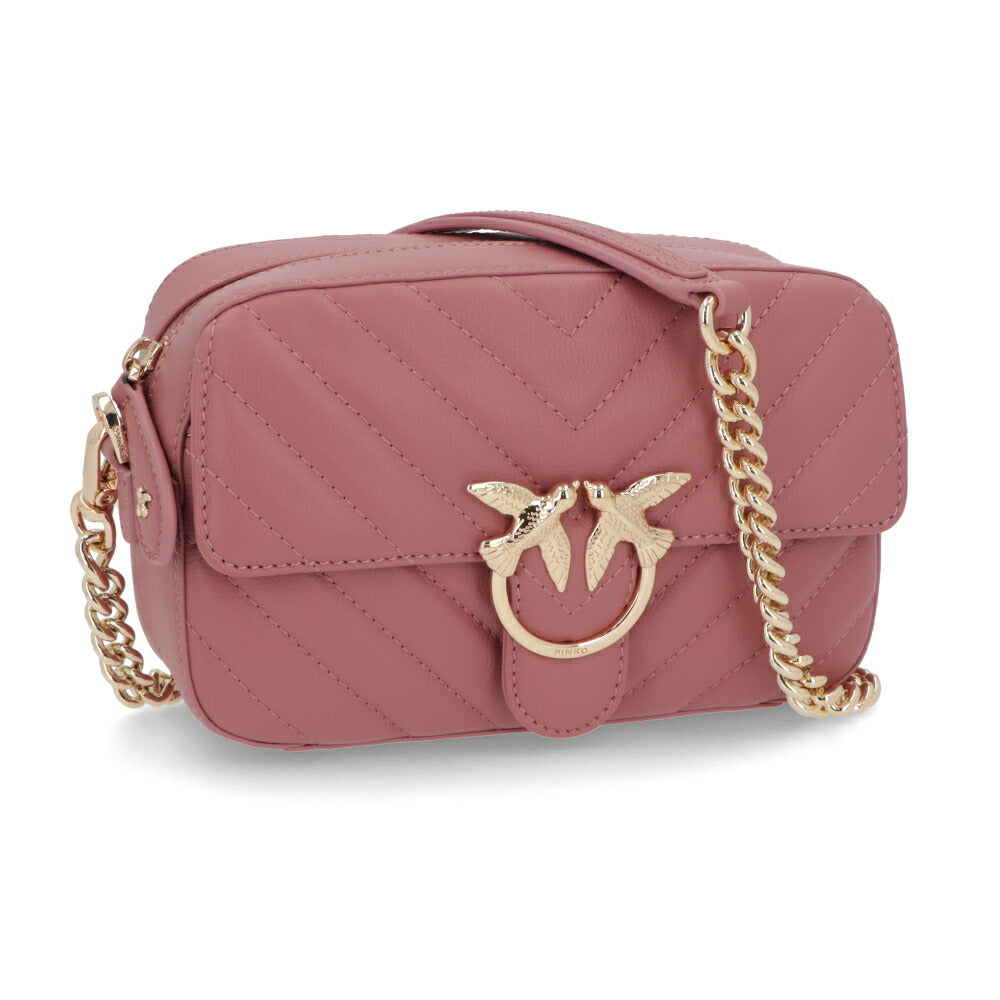 PINKO ショルダーバッグ ピンク レザー キルティング 1P21QY-Y677