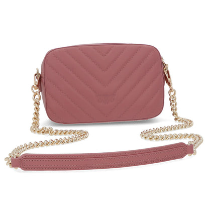 PINKO ショルダーバッグ ピンク レザー キルティング 1P21QY-Y677