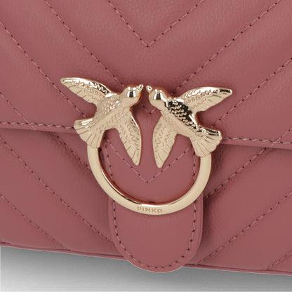 PINKO ショルダーバッグ ピンク レザー キルティング 1P21QY-Y677