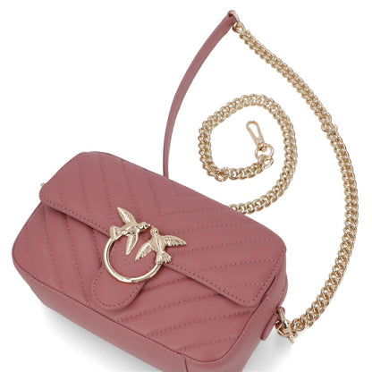 PINKO ショルダーバッグ ピンク レザー キルティング 1P21QY-Y677