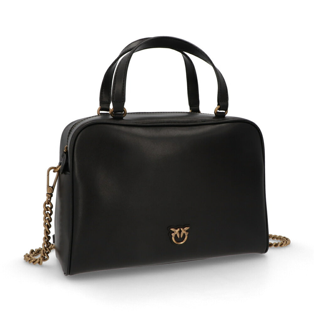 PINKO ハンドバッグ ブラック レザー ショルダーバッグ 1P22GJ-Y6XT