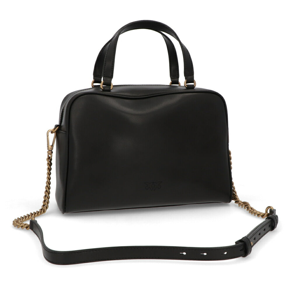 PINKO ハンドバッグ ブラック レザー ショルダーバッグ 1P22GJ-Y6XT