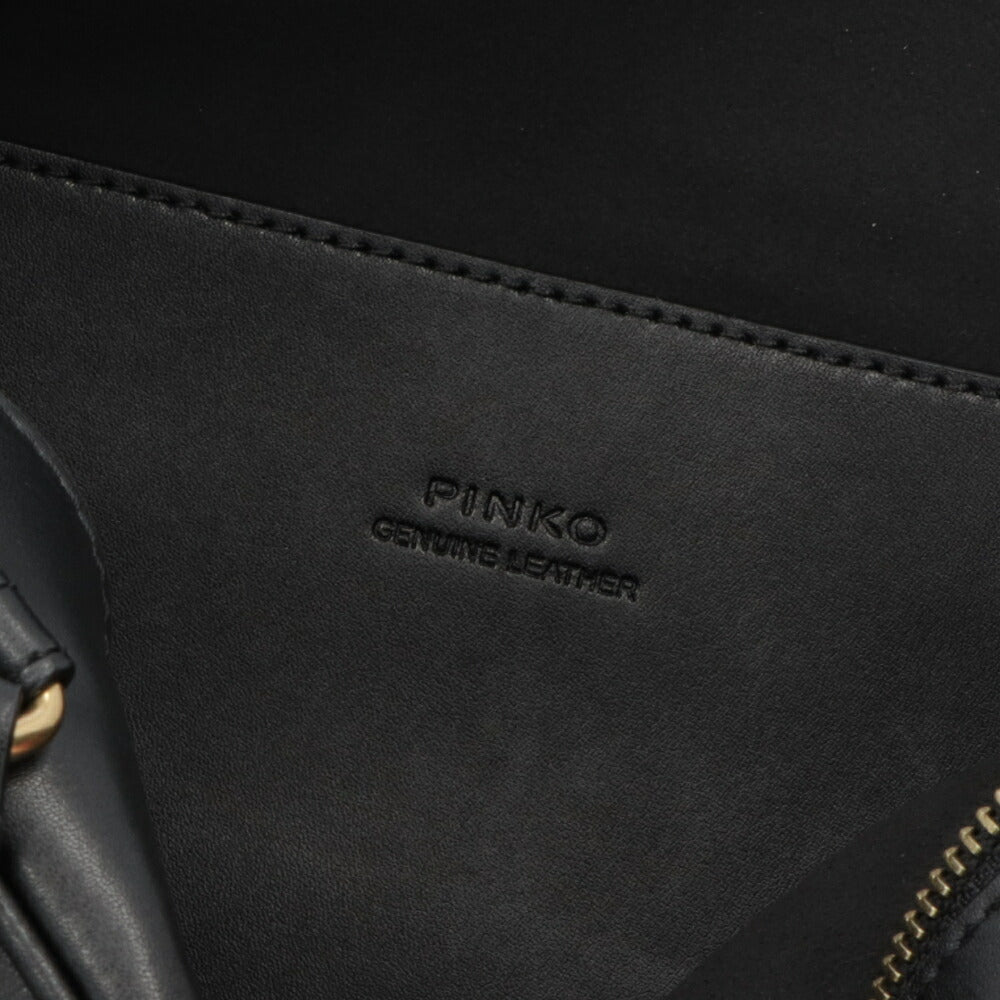 PINKO ハンドバッグ ブラック レザー ショルダーバッグ 1P22GJ-Y6XT