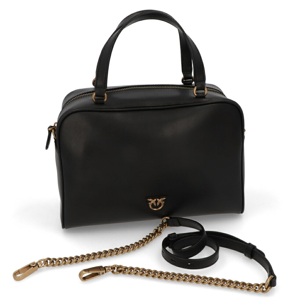 PINKO ハンドバッグ ブラック レザー ショルダーバッグ 1P22GJ-Y6XT