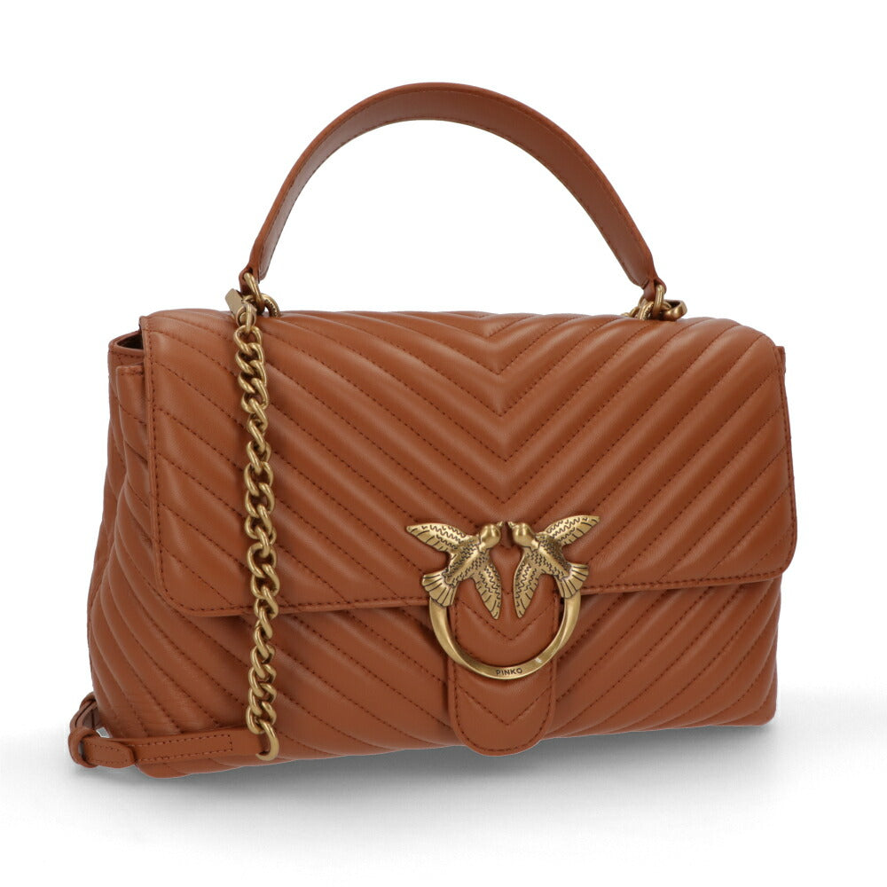 PINKO ハンドバッグ ブラウン ブラック キルティング ショルダーバッグ 100042-A0GK