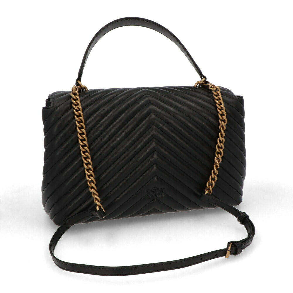 PINKO ハンドバッグ ブラウン ブラック キルティング ショルダーバッグ 100042-A0GK