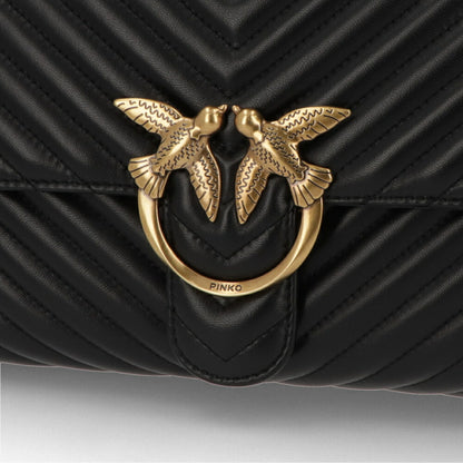 PINKO ハンドバッグ ブラウン ブラック キルティング ショルダーバッグ 100042-A0GK