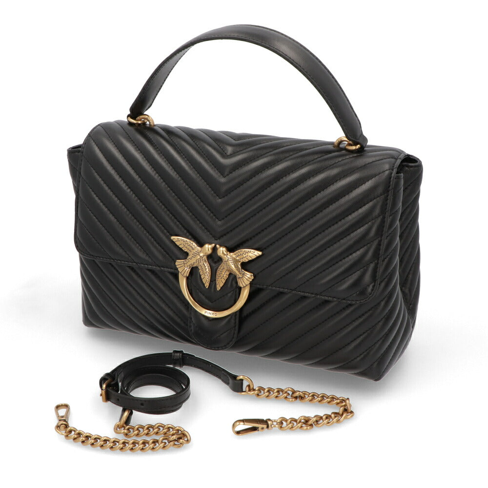 PINKO ハンドバッグ ブラウン ブラック キルティング ショルダーバッグ 100042-A0GK