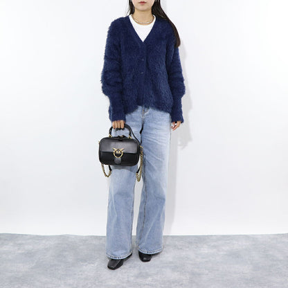 PINKO ハンドバッグ ブラウン ブラック レザー ショルダーバッグ 1P22AJ-Y6XT