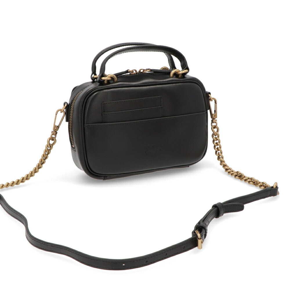 PINKO ハンドバッグ ブラウン ブラック レザー ショルダーバッグ 1P22AJ-Y6XT